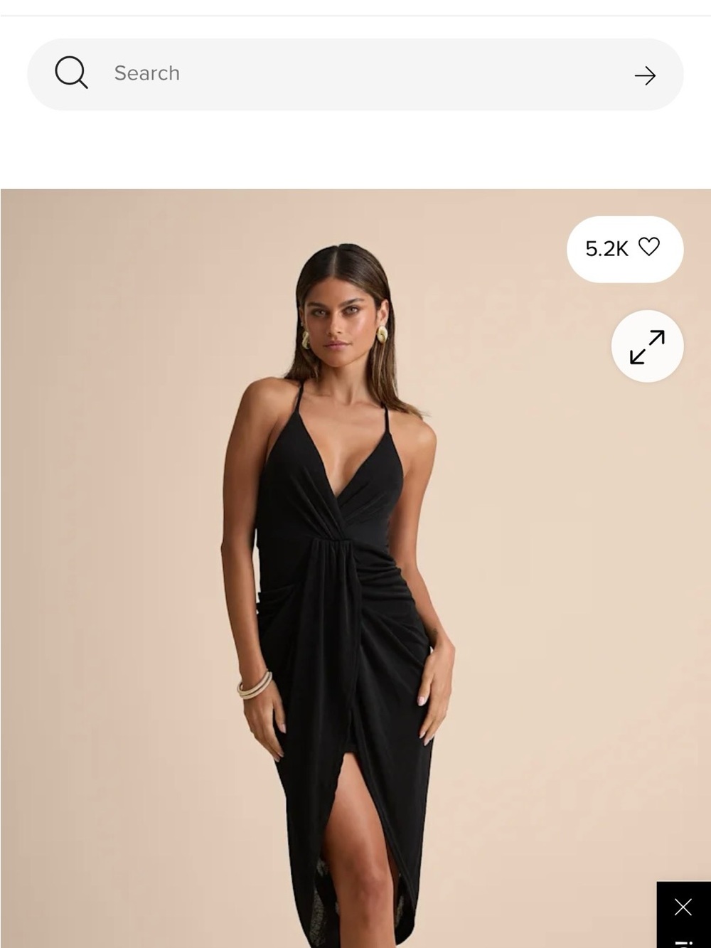 Lulus- NWT Black Twist-Front Midi Dress - Women